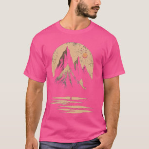 Camiseta Mínima Montanha Hiker Adventure Sunset Wildern