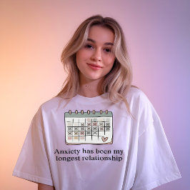 Camiseta Minimal Anxiety Quote Calendar Graphic Tee