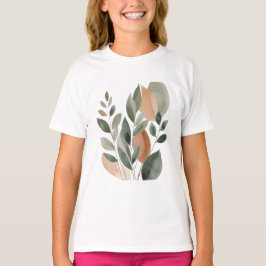 Camiseta Minimal Botanical Leaf Pattern