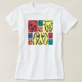 Camiseta Minimal Dogs Line Art Collage