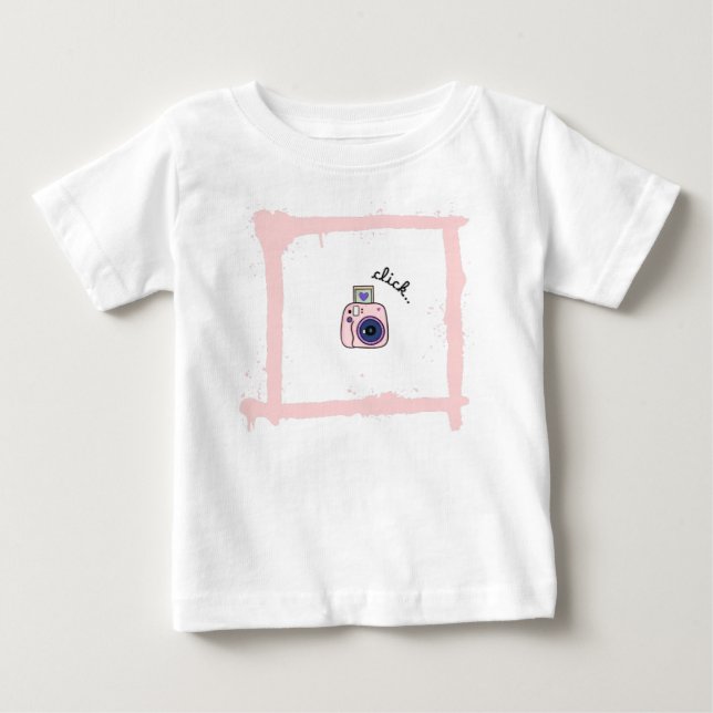 Camiseta Minimal Doodle Camera Click Art Design (Frente)