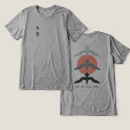 Camiseta Minimal Japanese Fish Hawk Ukiyo-e Style Gray