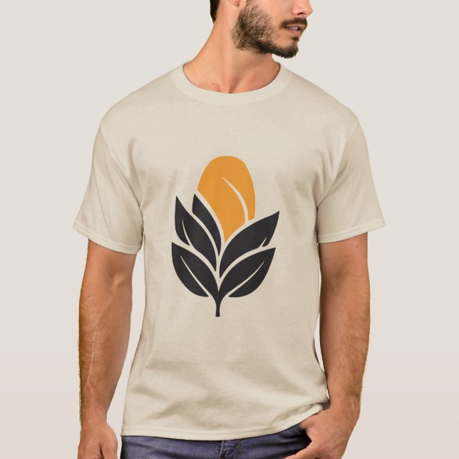 Camiseta Minimal Leaf Sun Nature Growth Eco Friendly Tee (Frente)