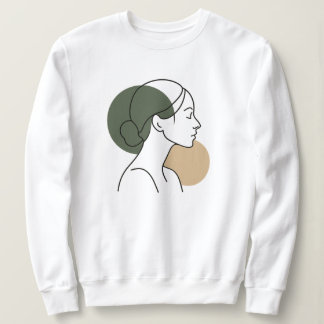 Camiseta Minimal Line Art Woman Sweatshirt – Earth Tones