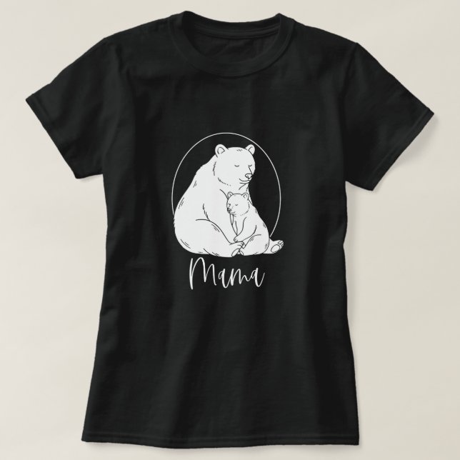 Camiseta Minimal Mama Bear Line Art Design (Frente do Design)