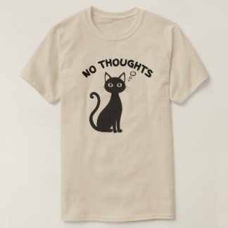 Camiseta Minimal No Thoughts Cat Blank Expression Illustrat