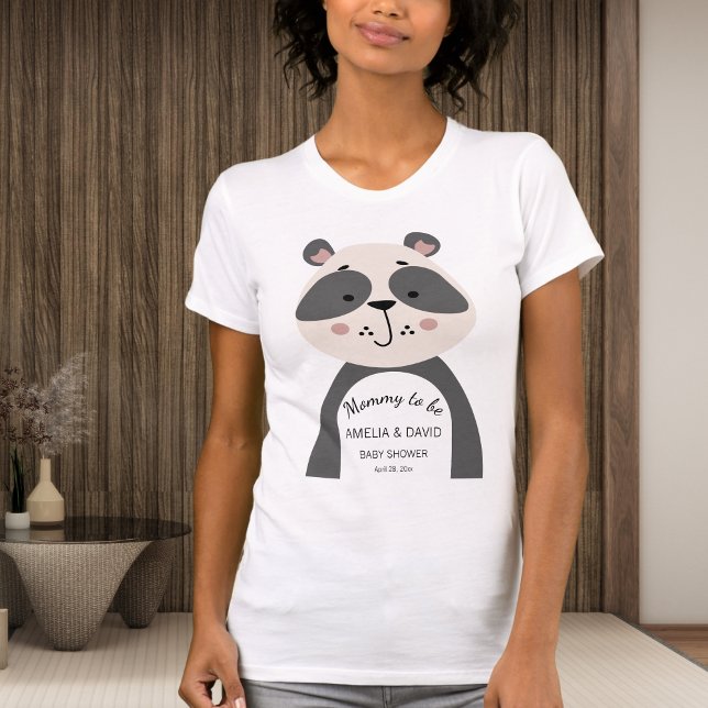 Camiseta Minimal Panda Mommy To Be Neutral Baby Shower (Criador carregado)