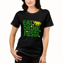 Camiseta Minimal Retro Eat Drink Fiesta