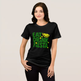 Camiseta Minimal Retro Eat Drink Fiesta