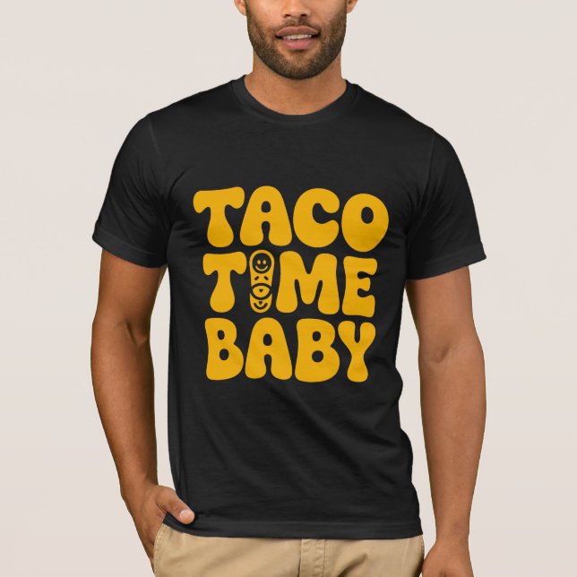 Camiseta Minimal Retro Taco Time Baby (Frente)