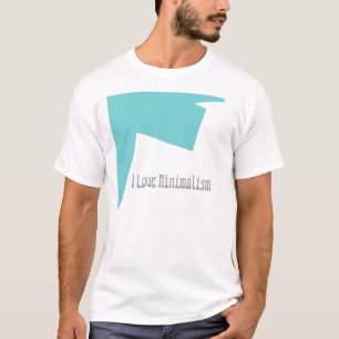 Camiseta Minimalismo de abstrato Art Azul Branco