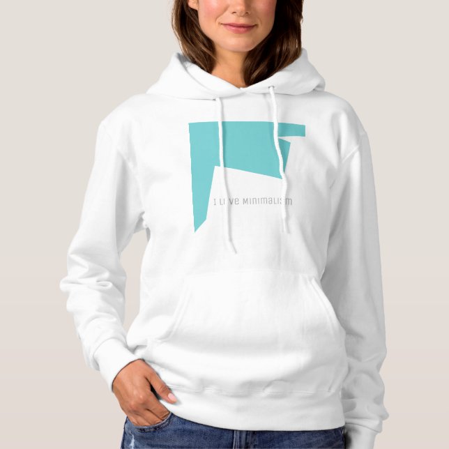 Camiseta Minimalismo de abstrato Art Azul Branco (Frente)