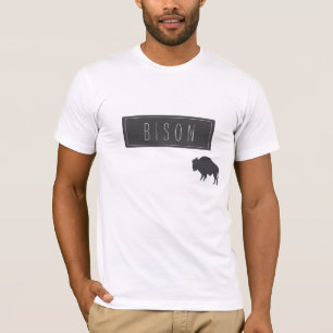 Camiseta Minimalismo do Funky Na moda Bison