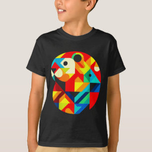Camiseta Minimalismo Geométrico Ilustração Moderna Marmota