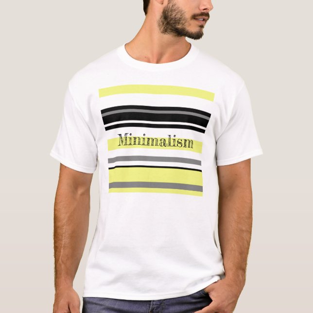 Camiseta Minimalismo Listras Amarelas e Pretas (Frente)