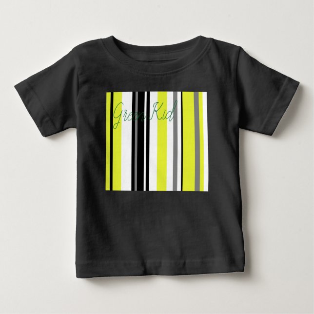 Camiseta Minimalismo - Listras Negras Amarelas (Frente)