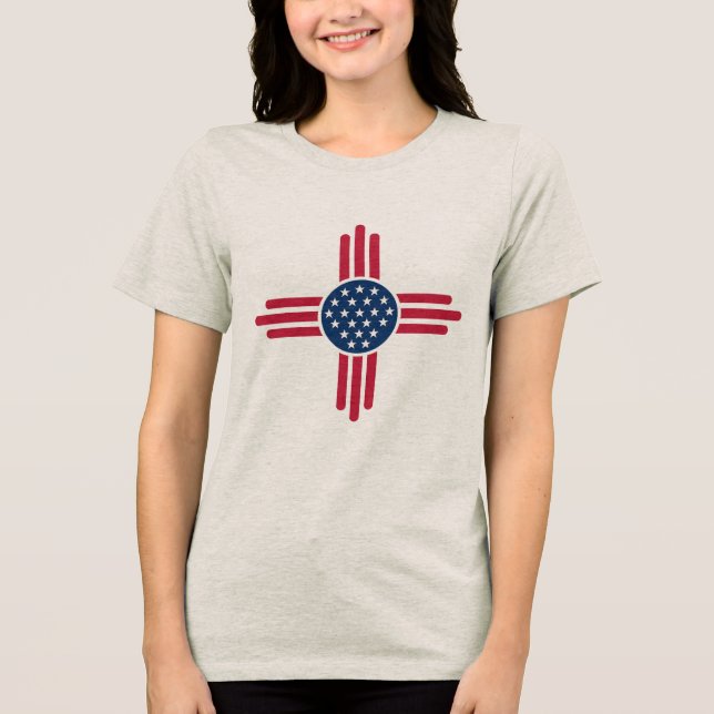 Camiseta Minimalist American Zia Symbol – Clean Modern USA (Frente)