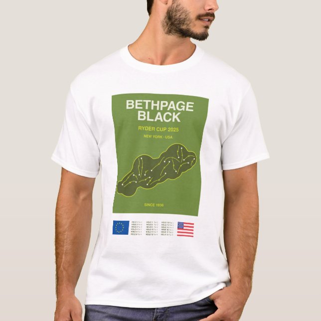 Camiseta Minimalist Bethpage Black Ryder Cup Line Print Tee (Frente)