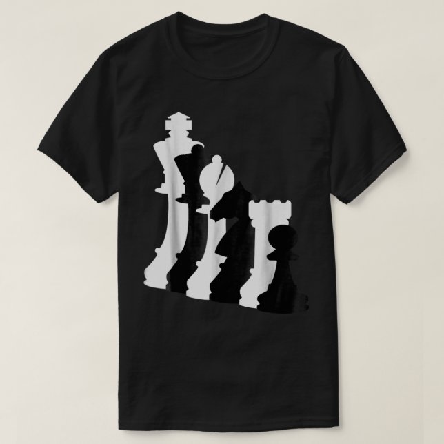Camiseta Minimalist Black and White Chess Art (Frente do Design)