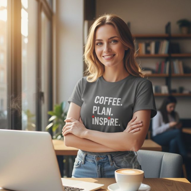 Camiseta Minimalist Coffee Plan Inspire Shirt (Criador carregado)
