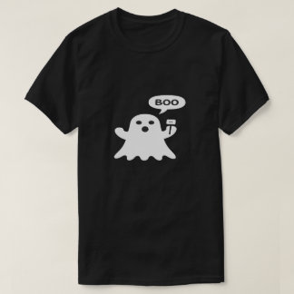 Camiseta Minimalist Cute Ghost Illustration with “Boo” Spee