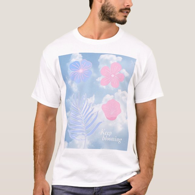 Camiseta  Minimalist Floral Design – Botanical Aesthetic Ar (Frente)