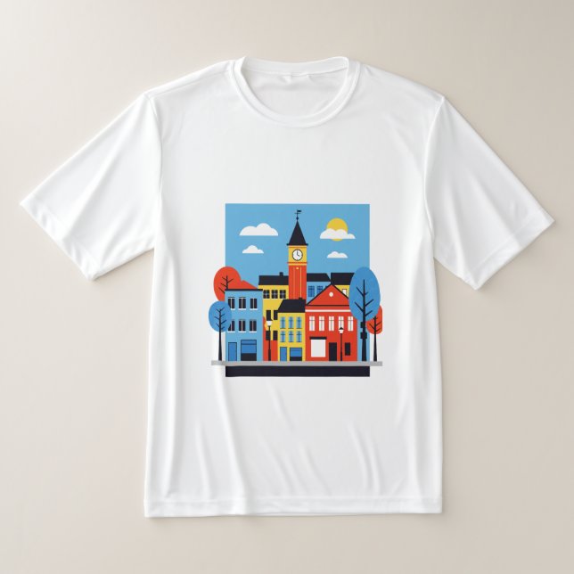 Camiseta Minimalist illustration of European houses (Postura )