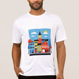 Camiseta Minimalist illustration of European houses