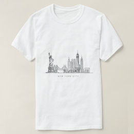 Camiseta Minimalist New York City Skyline Line Art
