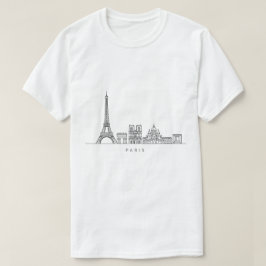 Camiseta Minimalist Paris Skyline Line Art