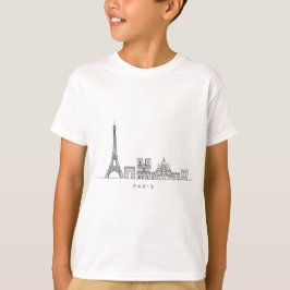 Camiseta Minimalist Paris Skyline Line Art