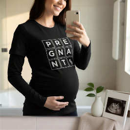 Camiseta Minimalist Pregnant Geometric Squares | Announce