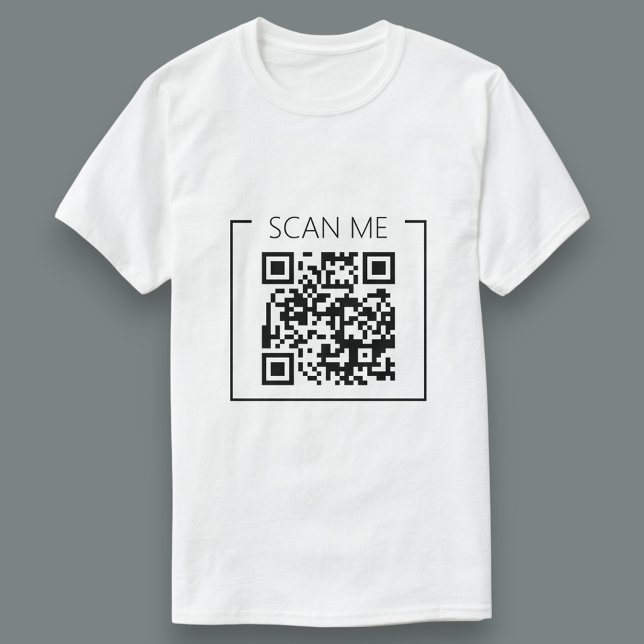 Camiseta Minimalist QR Code Scan Me Business (Criador carregado)