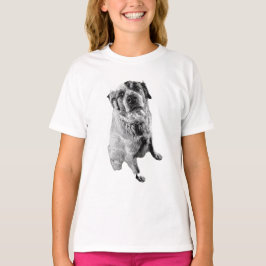 Camiseta Minimalist Sitting Dog Art Tee