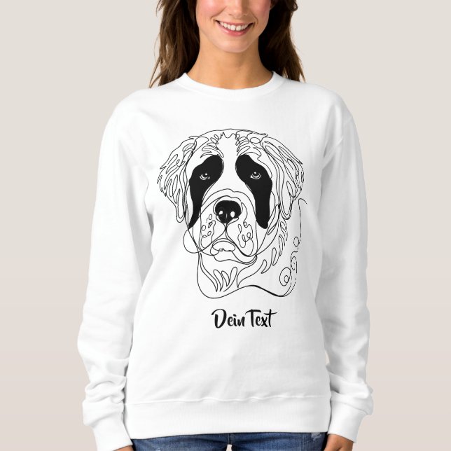 Camiseta Minimalist St. Bernard One Line Art Portrait (Frente)