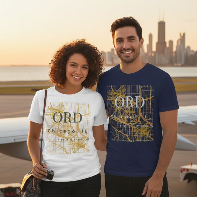 Camiseta Minimalist Travel City | ORD Chicago Airport Code  (Criador carregado)