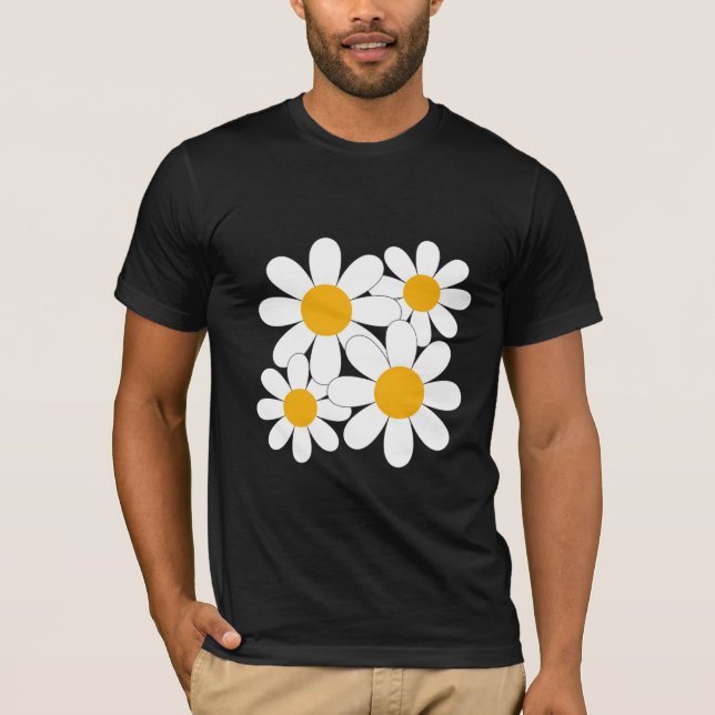 Camiseta Minimalist White Daisy Flowers (Frente)