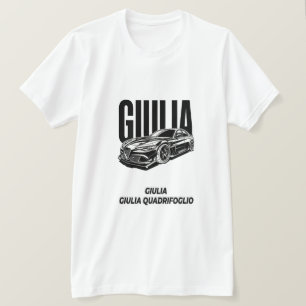 Camiseta Minimalista Alfa Romeo Giulia Quadrifoglio Italian