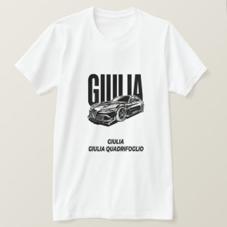 Camiseta Minimalista Alfa Romeo Giulia Quadrifoglio Italian