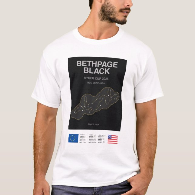 Camiseta Minimalista Bethpage Black Ryder Cup Line (Frente)