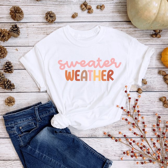 Camiseta Minimalista Boho para o Tempo de Suéter (Boho Chic Sweater Weather Tee)