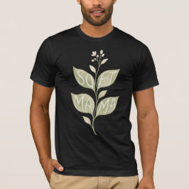 Camiseta Minimalista Botânica em Aquarela "MAMÃE MACIA" Tip