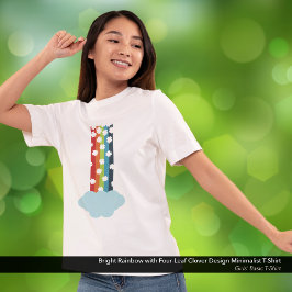 Camiseta Minimalista Bright Rainbow de Quatro Folh