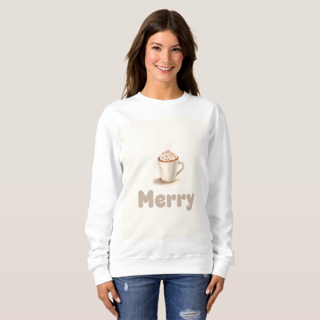 Camiseta Minimalista Chocolate Caliente Merry | Estética Ac (Frente Completa)