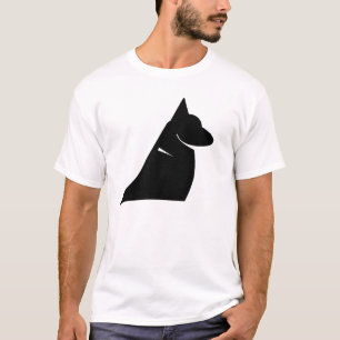Camiseta Minimalista com Silhueta de Pastor Alemão