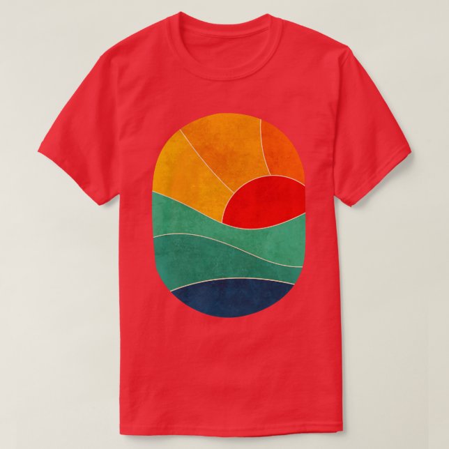 Camiseta minimalista das ondas do oceano (Frente do Design)