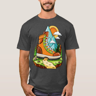 Camiseta minimalista de bota de caminhada