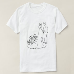 Camiseta Minimalista de Casamento recém-casados