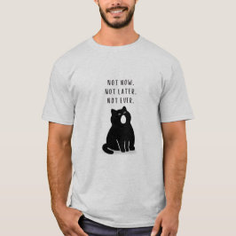 Camiseta Minimalista de Gato Introvertido com Cita