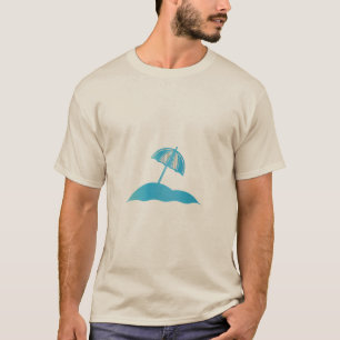 Camiseta Minimalista de Guarda-Sol de Praia Verão